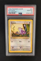 PSA 10 GEM MINT Rattata 61/102 1st Ed Shadowless Base Set Pokemon Graded Card